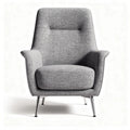 Modern gray upholstered accent chair with stainless steel legs 80 x 80 x 100cm