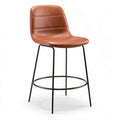 Leather bar stool with black metal frame and modern design 45 x 45 x 100cm