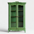 Wooden display cabinet with glass doors and adjustable shelves 80 x 40 x 180cm