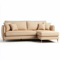 Sofa sectional couch with chaise lounge upholstered in gray fabric 200 x 80 x 85cm