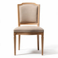 Dining chair in beige fabric with wooden frame dimensions 45 x 45 x 100cm