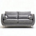 Beige fabric sofa with wooden legs and two accent cushions 180 x 80 x 90cm