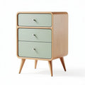 Nightstand with two drawers in white and gray finish dimensions 40 x 40 x 50cm